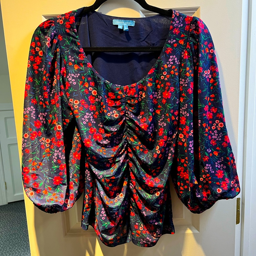 Mesh Ruched Blouse